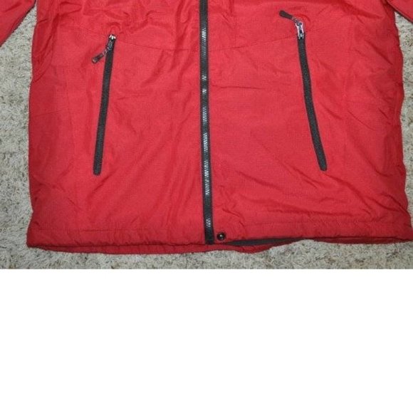 Mens Winter Jacket Hemisphere Red XL Wind Water Resistant Down Alt Fill Hooded - Picture 7 of 11